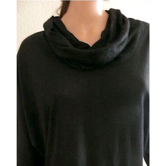 Olivia Moon Black Cowl Neck Dolman Sweater Size Small - Picture 2 of 10